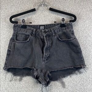 BDG Jean shorts mom jean size 28 black denim cut off festival cowgirl goth
